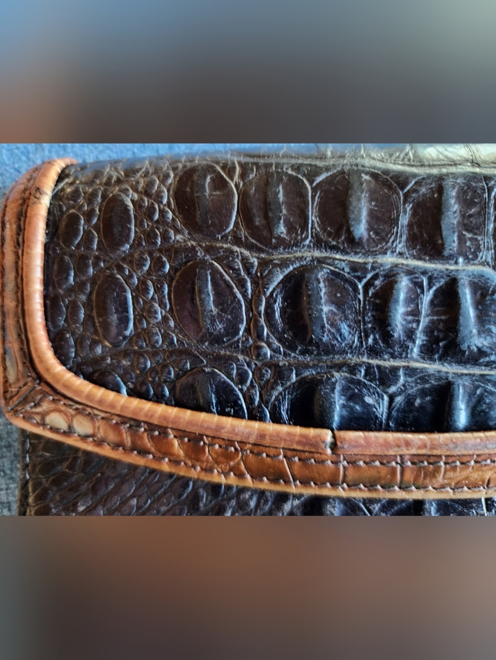 Vintage Brahmin Croc-Embossed Leather Wallet - Picture 3 of 11
